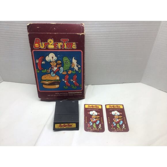 BurgerTime Intellivision Video Game w/ Box 1983 - Picture 1 of 6